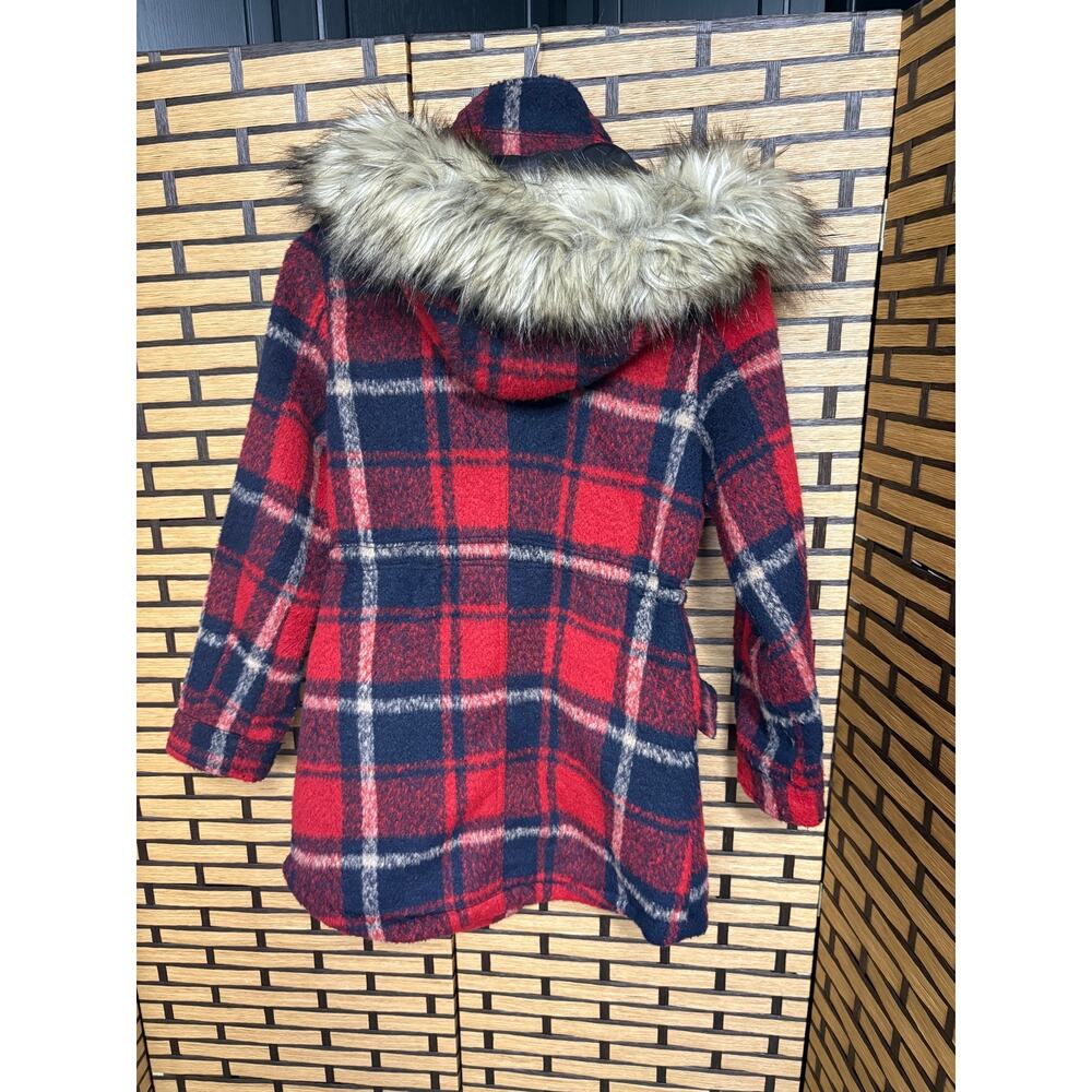 American Eagle Red And Blue Plaid Coat Size XS - Picture 2 of 6